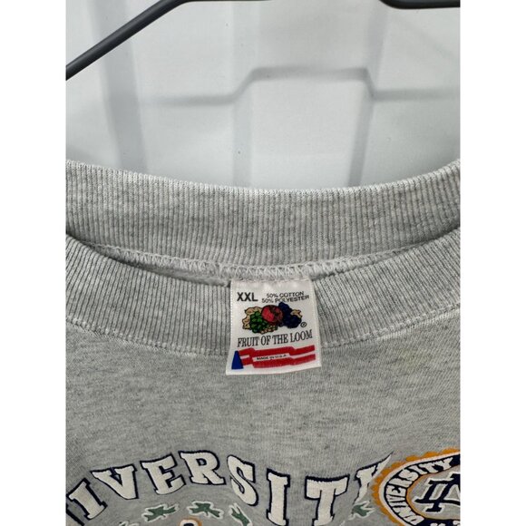 Vintage Notre Dame Fighting Irish Sweatshirt, 90s NCAA Crewneck Size 2XL - Picture 4 of 4